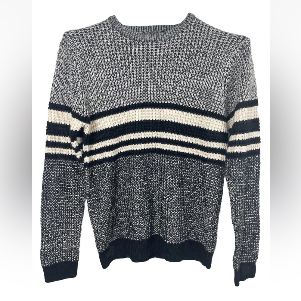 Cedarwood State Men’s Sz L Knit Wear Pullover Sweater Black Cream